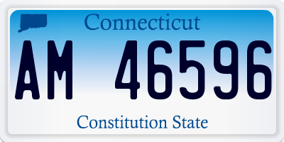 CT license plate AM46596