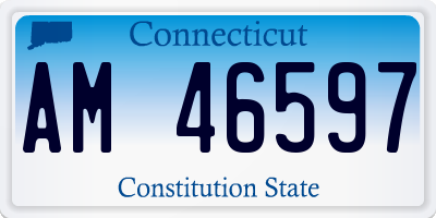 CT license plate AM46597