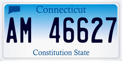 CT license plate AM46627