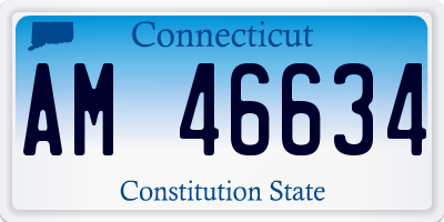 CT license plate AM46634