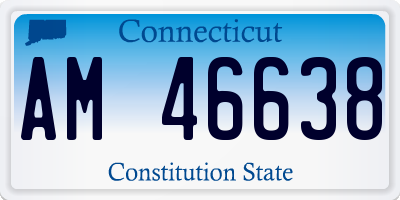 CT license plate AM46638