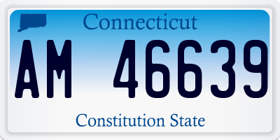 CT license plate AM46639
