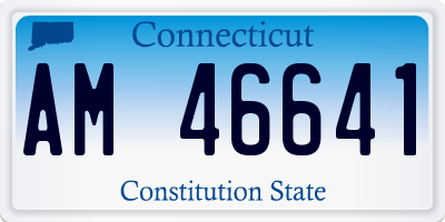CT license plate AM46641