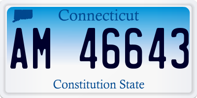 CT license plate AM46643