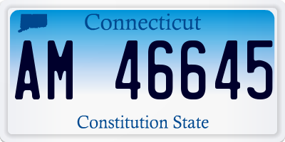 CT license plate AM46645