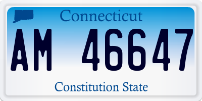 CT license plate AM46647