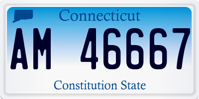 CT license plate AM46667
