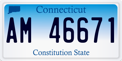 CT license plate AM46671