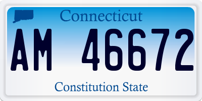 CT license plate AM46672