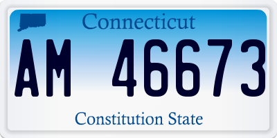CT license plate AM46673