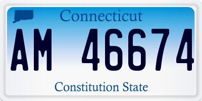 CT license plate AM46674