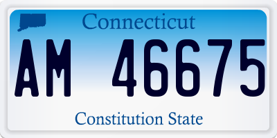 CT license plate AM46675