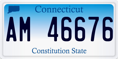 CT license plate AM46676