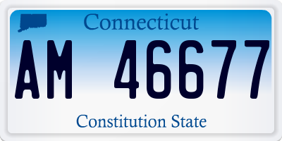 CT license plate AM46677