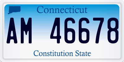 CT license plate AM46678