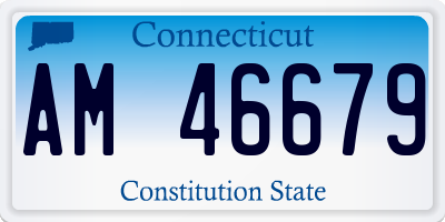CT license plate AM46679