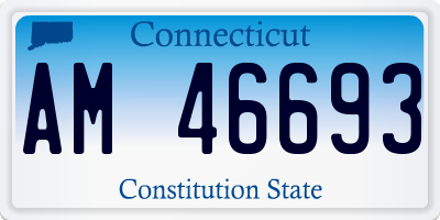 CT license plate AM46693