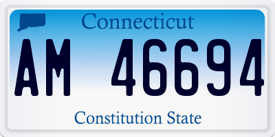 CT license plate AM46694