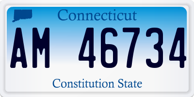 CT license plate AM46734