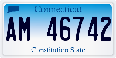 CT license plate AM46742