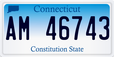 CT license plate AM46743