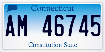 CT license plate AM46745