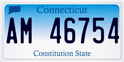CT license plate AM46754