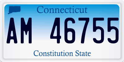 CT license plate AM46755