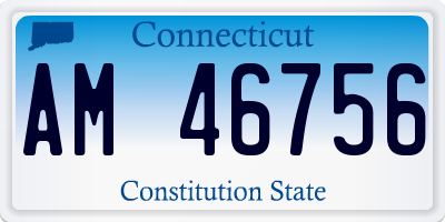 CT license plate AM46756