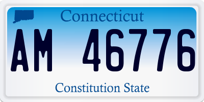 CT license plate AM46776