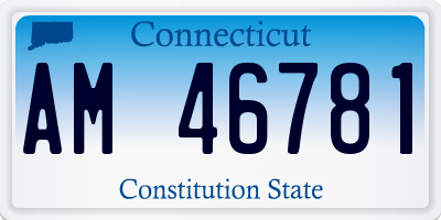 CT license plate AM46781