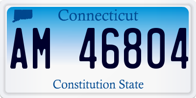 CT license plate AM46804