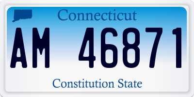 CT license plate AM46871
