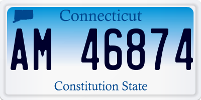 CT license plate AM46874