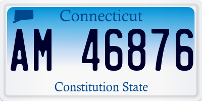 CT license plate AM46876