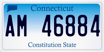 CT license plate AM46884