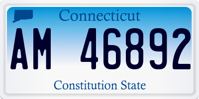 CT license plate AM46892