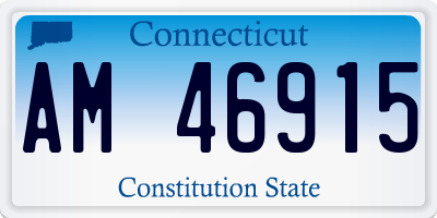 CT license plate AM46915
