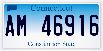 CT license plate AM46916
