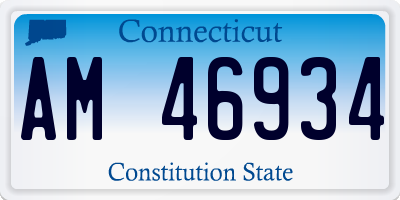 CT license plate AM46934