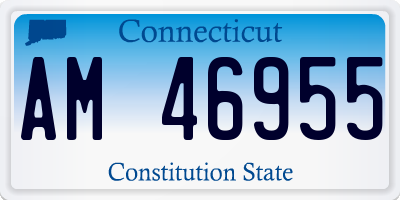 CT license plate AM46955