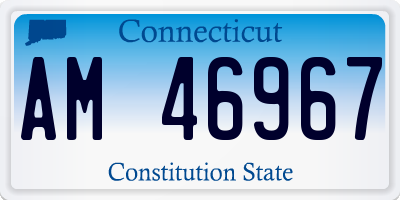 CT license plate AM46967