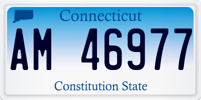 CT license plate AM46977