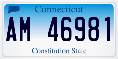 CT license plate AM46981