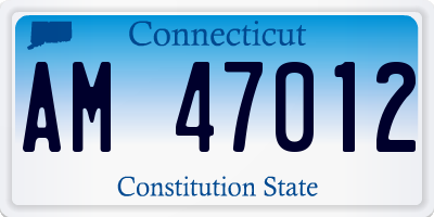 CT license plate AM47012