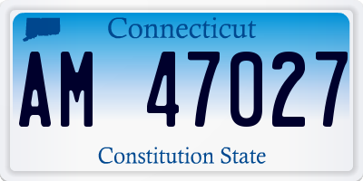 CT license plate AM47027