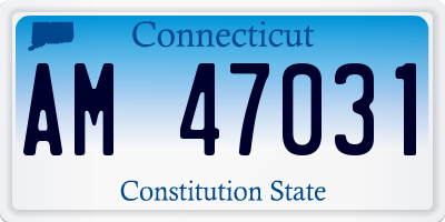 CT license plate AM47031
