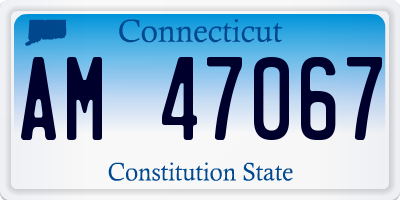 CT license plate AM47067