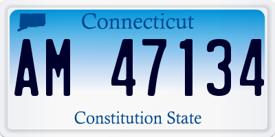 CT license plate AM47134