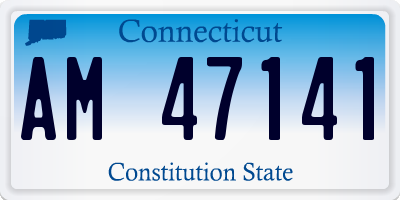 CT license plate AM47141